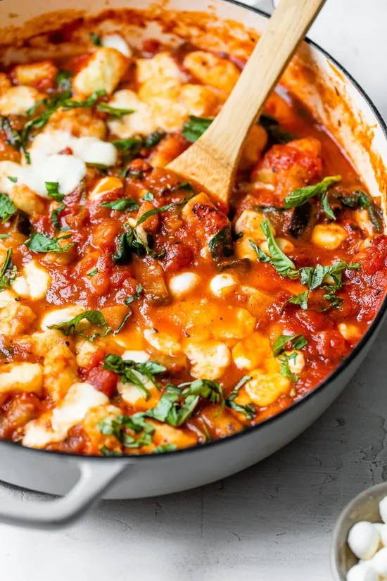 Cheesy Eggplant Gnocchi Caprese