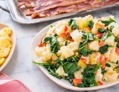 Cheesy Home Fries With Spinach And