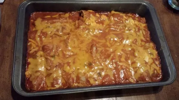 Cheesy Sour Cream Chicken Enchiladas