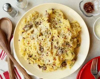 Cheesy Spaghetti Squash With Sausage