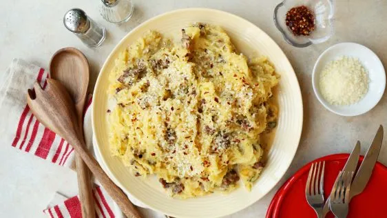 Cheesy Spaghetti Squash With Sausage