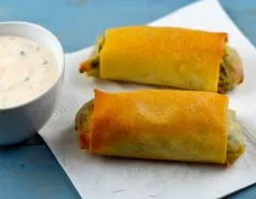 Cheesy Spinach And Potato Spring Rolls With