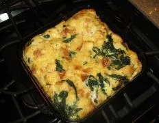 Cheesy Spinach Bread Pudding Recipe