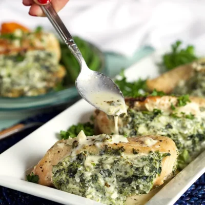 Cheesy Spinach Stuffed Chicken Breast Recipe