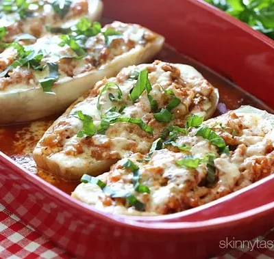 Cheesy Stuffed Eggplant Parmesan Delight