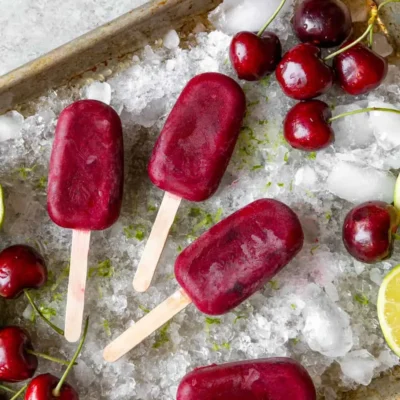 Cherry Lime Ice Pops