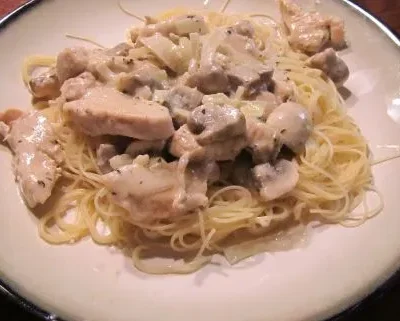 Chicken And Mushrooms In Sherry-Cream