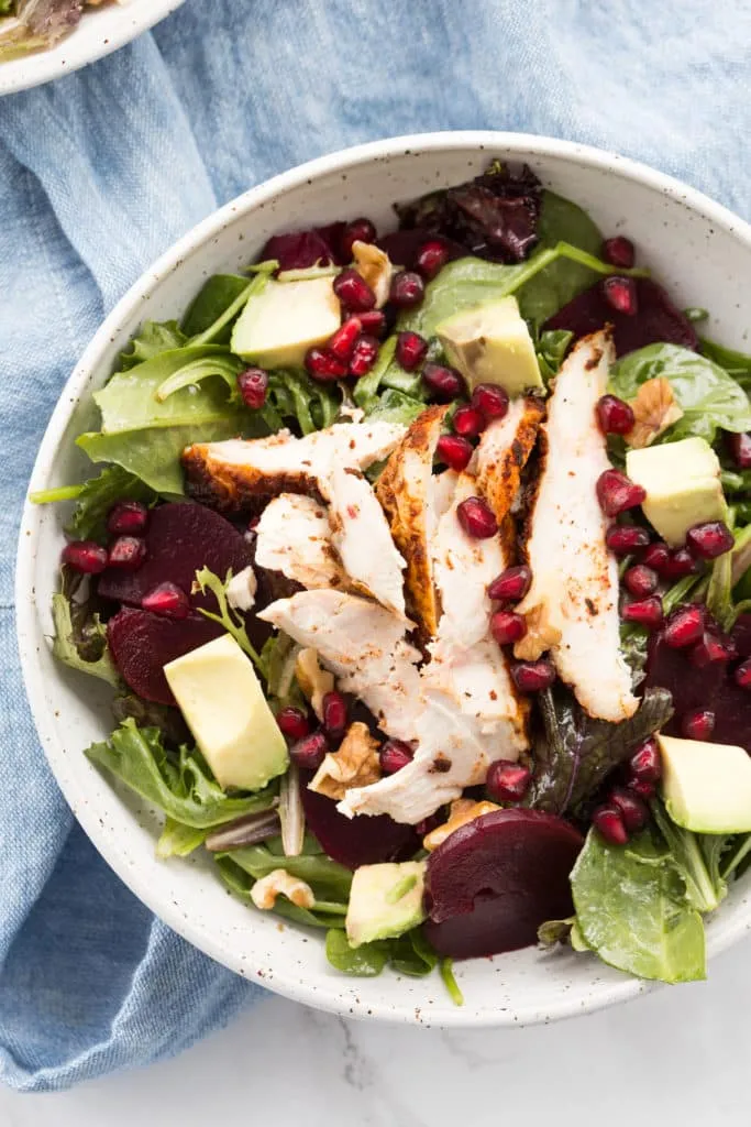Chicken, Beets, Apple And Walnut Salad