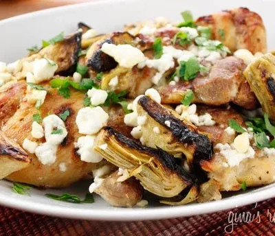 Chicken Thighs With Artichoke Hearts And Feta Cheese