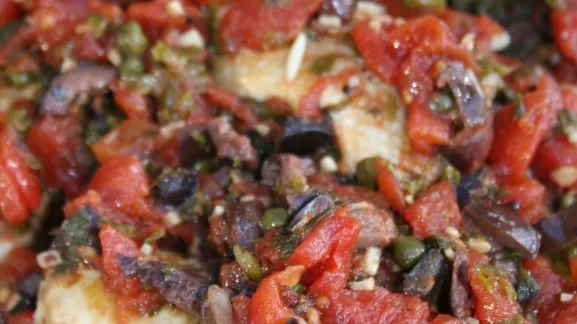 Chicken Thighs With Tomatoes, Olives And