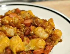 Chili Dog &Amp; Tater Tot Casserole