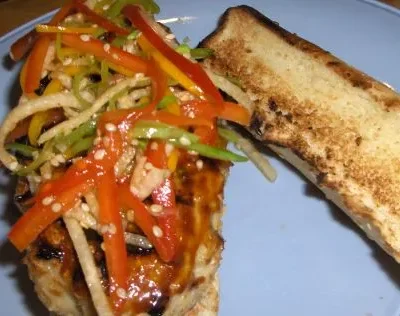 Chinese Chicken Burgers With Rainbow Sesame