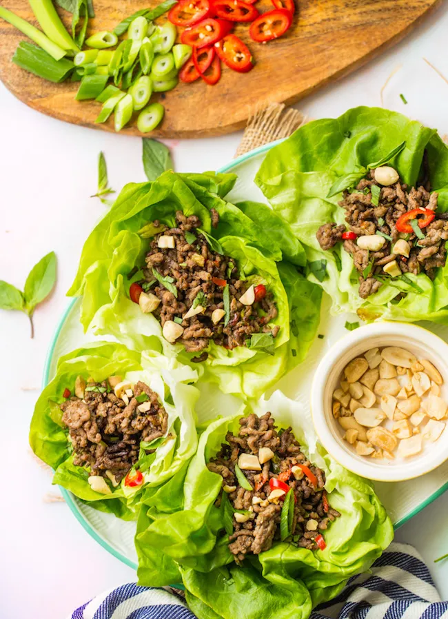 Chinese Spicy Beef Lettuce Wraps