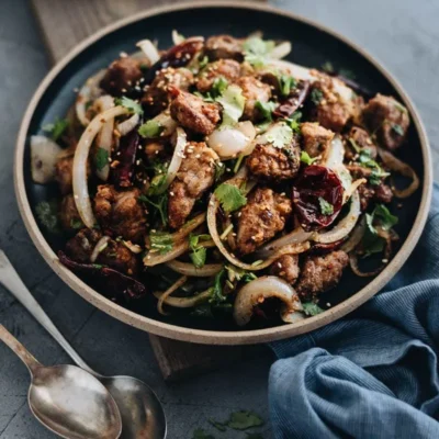 Chinese Stir Fried Lamb With Chilli
