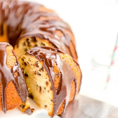 Chocolate Chip Cake With Chocolate Glaze