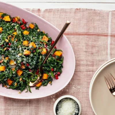 Citrusy Kale Salad W/ Blueberries And
