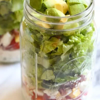 Cobb Salad In A Jar With Buttermilk Ranch