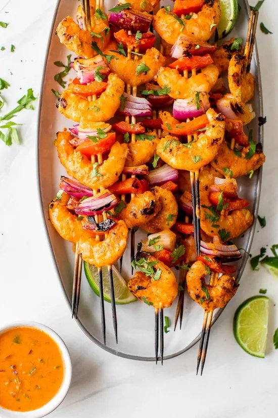 Coconut Red Curry Shrimp Skewers