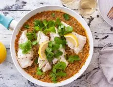 Cod With Spiced Red Lentils