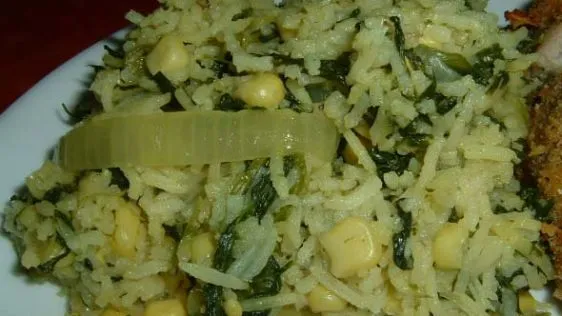 Corn & Spinach Rice