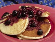 Cornmeal Pancakes With Blueberry Maple