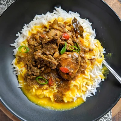 Country Style Chicken Curry With Dhal