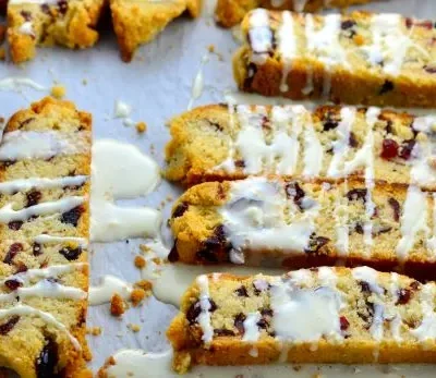 Cranberry And Almond Biscotti With White