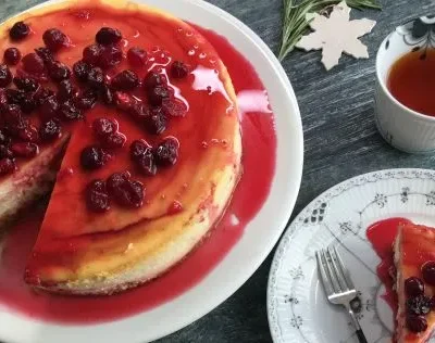 Cranberry Eggnog Cheesecake
