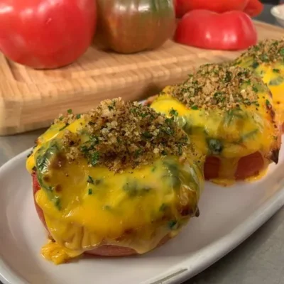 Cream Spinach Stuffed Tomatoes