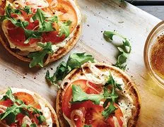 Creamy Asiago Mini Naan Pizzas