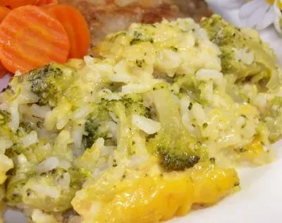 Creamy Broccoli and Rice Casserole with Velveeta Cheese