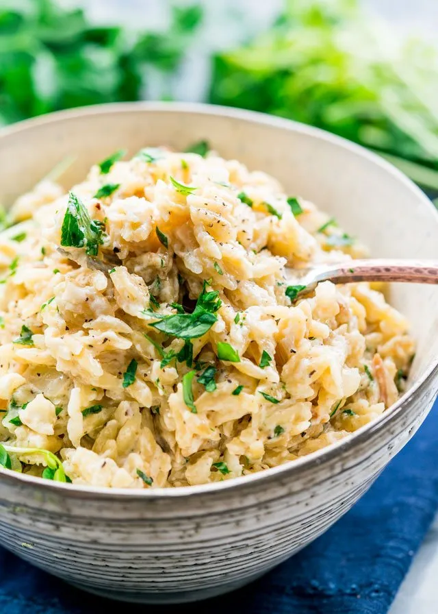 Creamy Garlic Parmesan Orzo