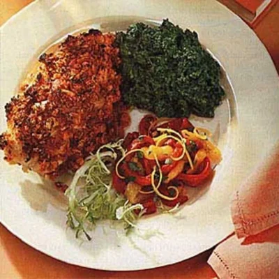Crispy Sun Dried Tomato Crusted Chicken