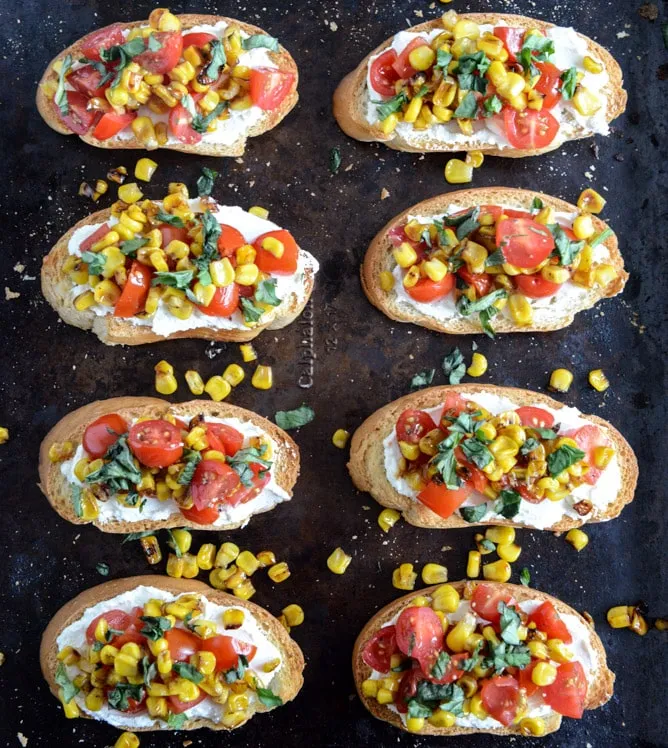 Crostini With Roasted Garlic, Goat Cheese, And
