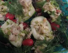 Cucumber Cups Filled With Crab Appetizer