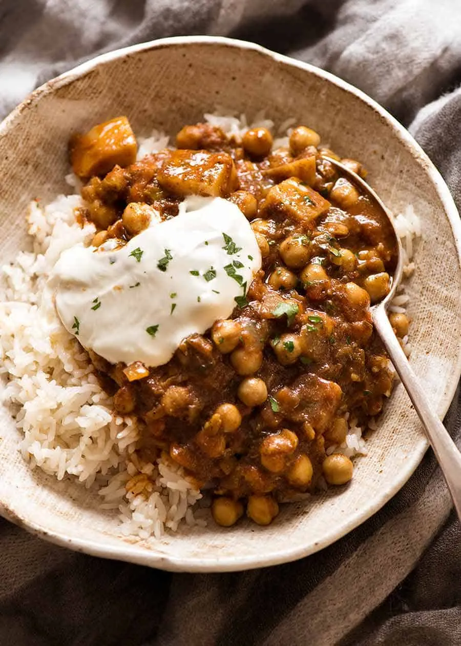 Curried Chickpeas And Black Beans Low