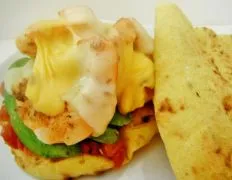 Curry Naan Open Faced Grilled Shrimp Sandwich