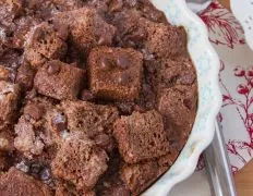 Decadent Chocolate Bread Pudding With A Sweet Sugar Crust