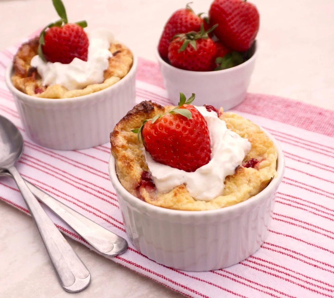 Decadent Strawberry Cream Bread Pudding Recipe