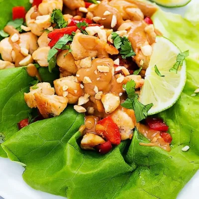 Delicious Thai-Inspired Peanut Chicken Salad Wraps