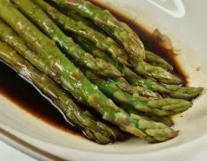 Delicious Warm Asparagus With Homemade Vinaigrette Dressing