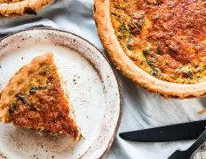 Easy Cheesy Spinach And Ham Quiche Pie