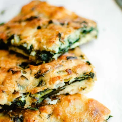 Easy Crustless Spinach And Feta Pie