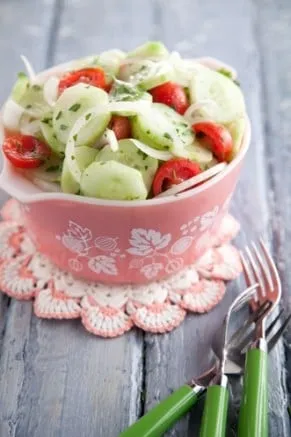 Easy Cucumber, Tomato And Onion Salad