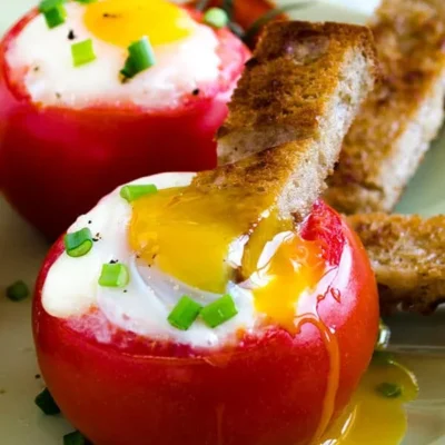 Egg And Ham Filled Tomatoes