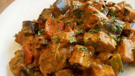 Eggplant, Tomato And Green Onion