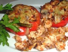Felicitys Chicken Stuffed Red Bell Peppers