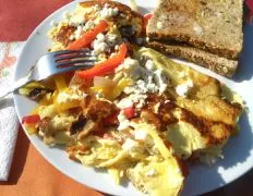 Feta Pepper Omelets For 2