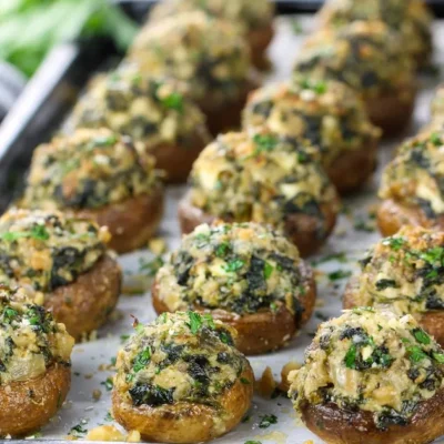 Feta and Spinach Stuffed Mushrooms: A Delicious Appetizer Recipe