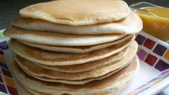 Fluffy Pancakes With Orange Maple Syrup